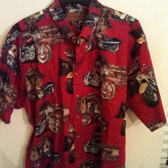 North River Motorcycle Red Button Down XL NWT COLLEGE SCHOOL FALL. CHRISTMAS NWT - Picture 3 of 5